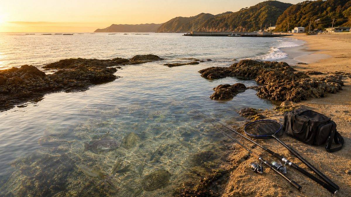 西岸エリア（播磨灘側）：磯とサーフの宝庫の要点をまとめた釣り攻略インフォグラフィック