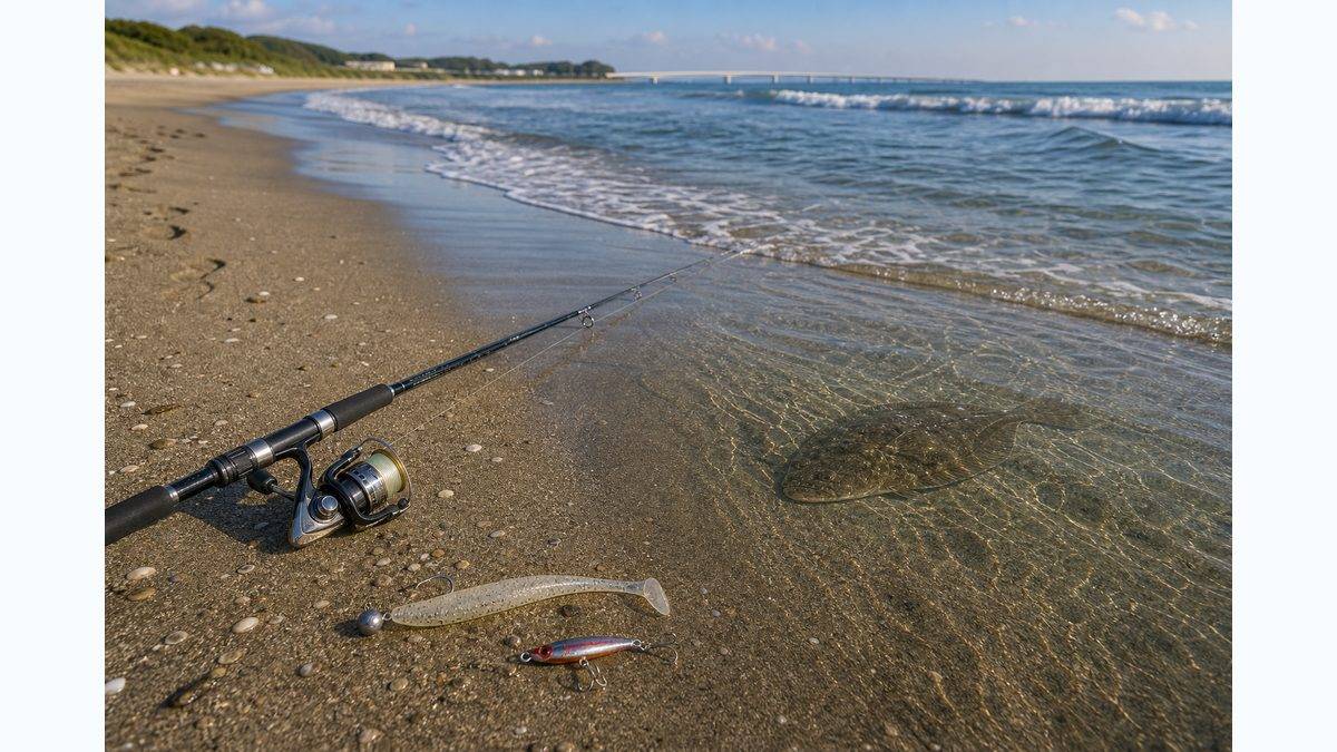 マゴチ釣り攻略|5〜8月の遠州灘サーフの主役の要点をまとめた釣り攻略インフォグラフィック