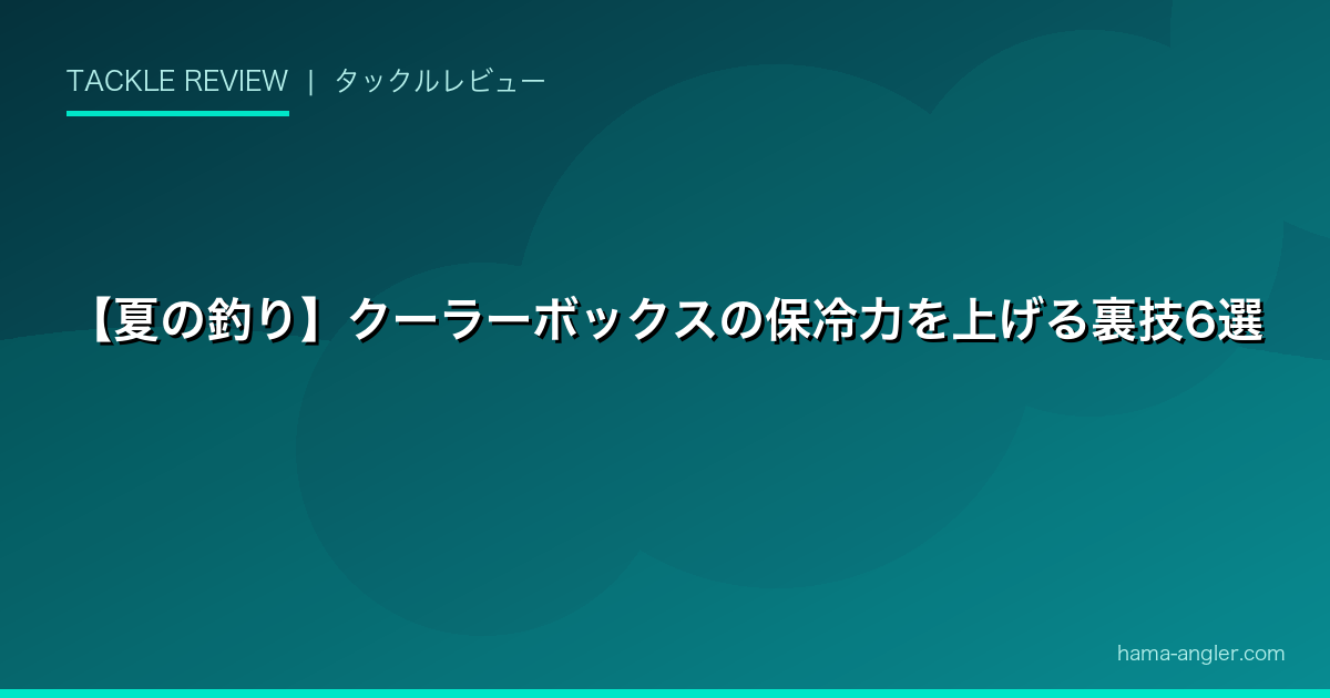 【夏の釣り】クーラーボックスの保冷力を上げる裏技6選