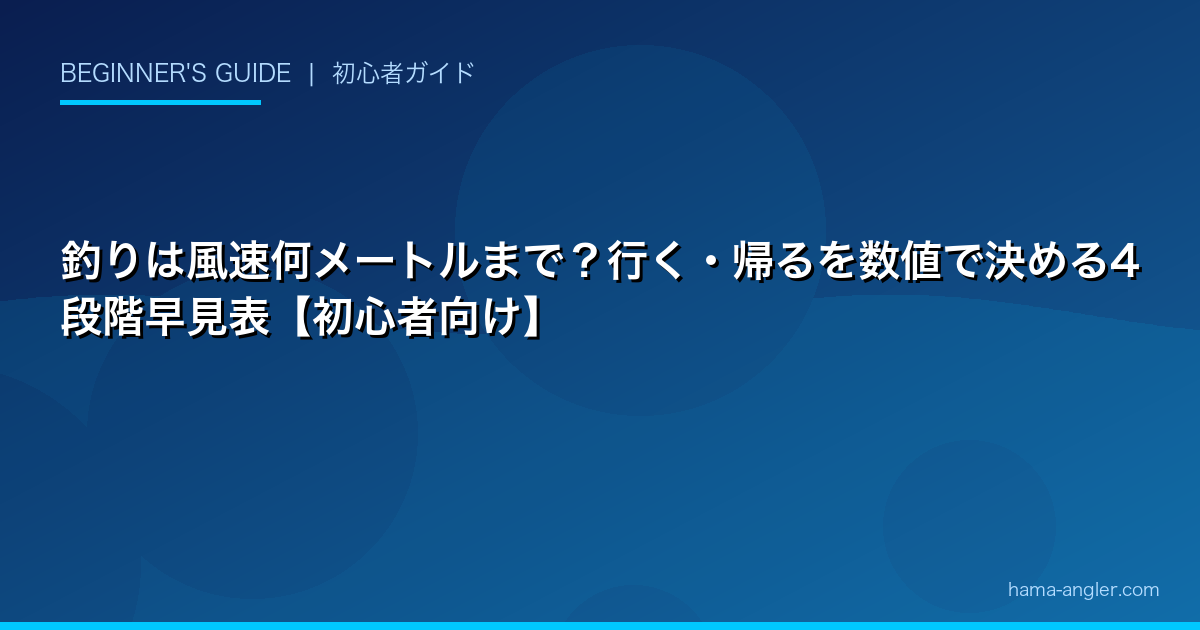 釣りは風速何メートルまで？行く・帰るを数値で決める4段階早見表【初心者向け】
