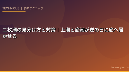 二枚潮の見分け方と対策｜上潮と底潮が逆の日に底へ届かせる