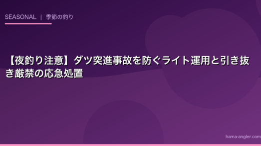【夜釣り注意】ダツ突進事故を防ぐライト運用と引き抜き厳禁の応急処置