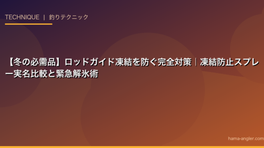 【冬の必需品】ロッドガイド凍結を防ぐ完全対策｜凍結防止スプレー実名比較と緊急解氷術