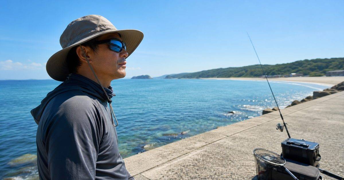 釣り帽子の日焼け対策と視界確保を示すアイキャッチ画像