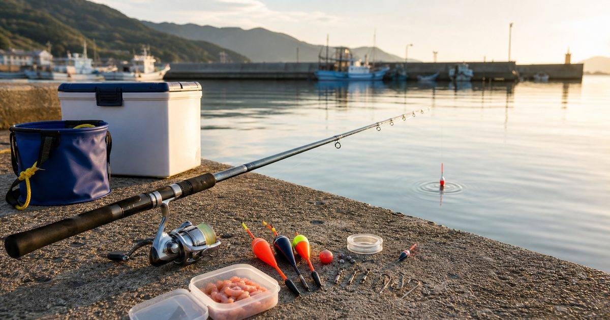 ウキ釣り入門の道具と釣り場を示すアイキャッチ画像