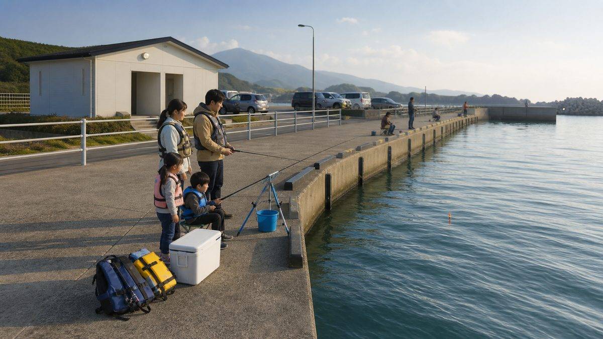 釣り場の選び方｜初心者に向いているスポットの条件の要点をまとめた釣り攻略インフォグラフィック