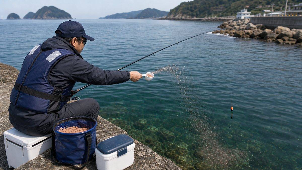 ウキフカセ釣りのコマセ技術｜グレ・チヌ狙いの本命技法の要点をまとめた釣り攻略インフォグラフィック