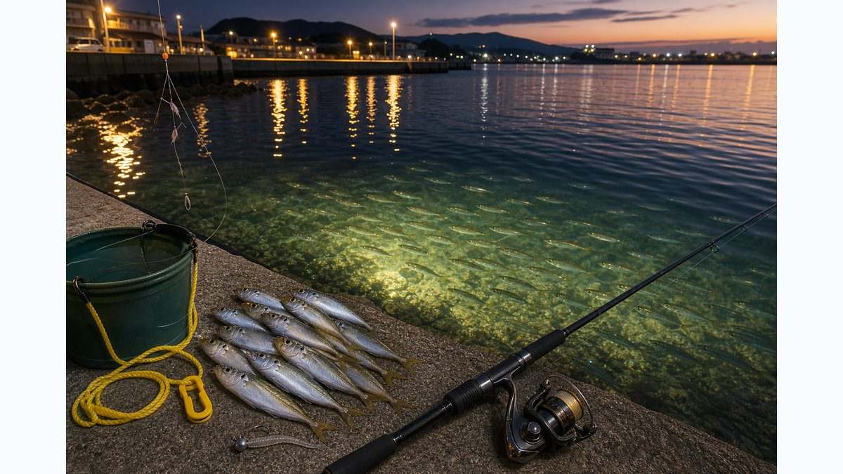 アジ釣り最盛期（6〜8月）：尺アジを狙えの要点をまとめた釣り攻略インフォグラフィック