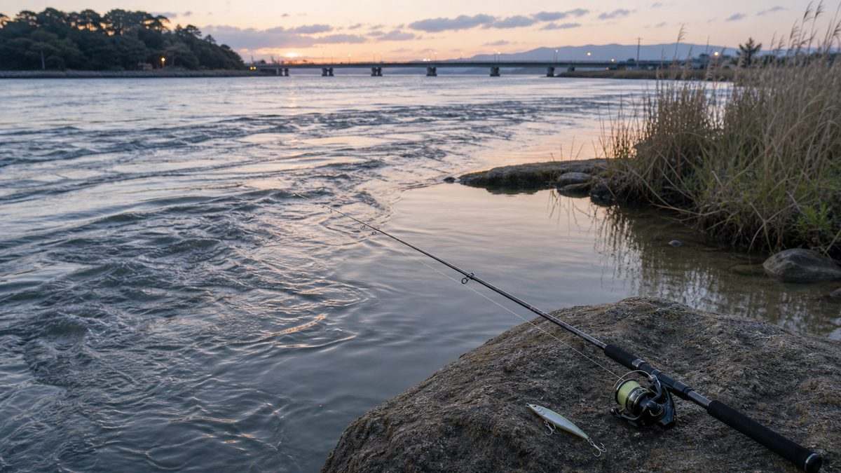 浜名湖・遠州灘の汽水域で考えたいことの要点をまとめた釣り攻略インフォグラフィック