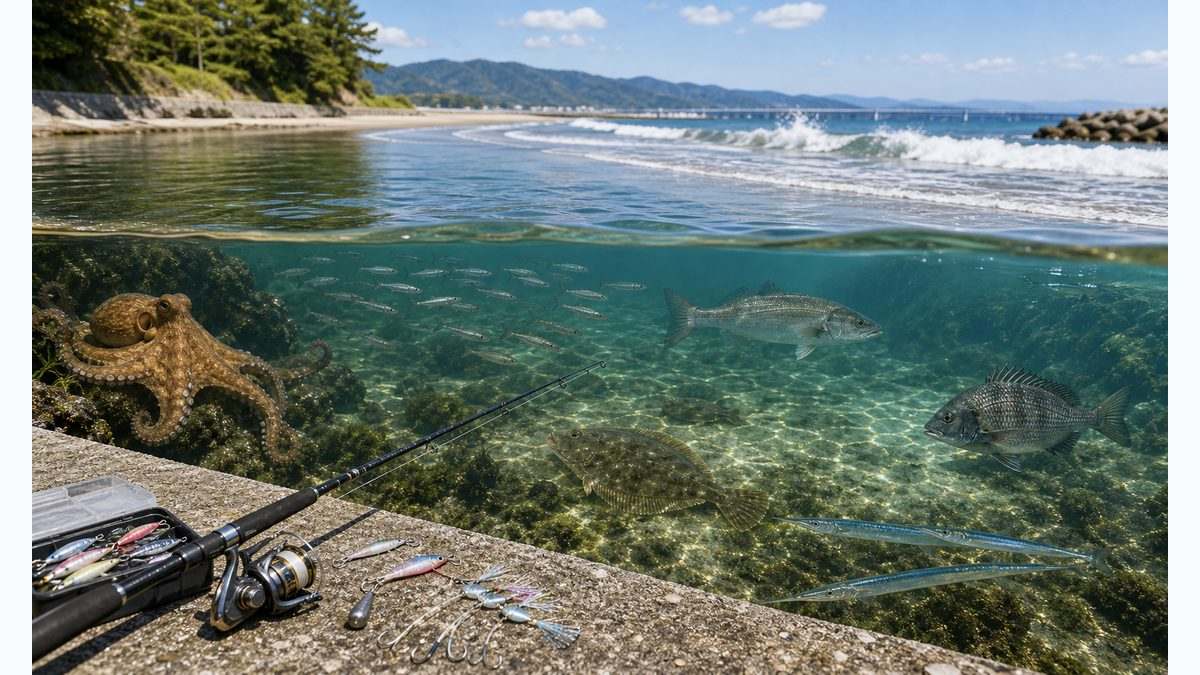 浜名湖・遠州灘の6月の注目種まとめの要点をまとめた釣り攻略インフォグラフィック