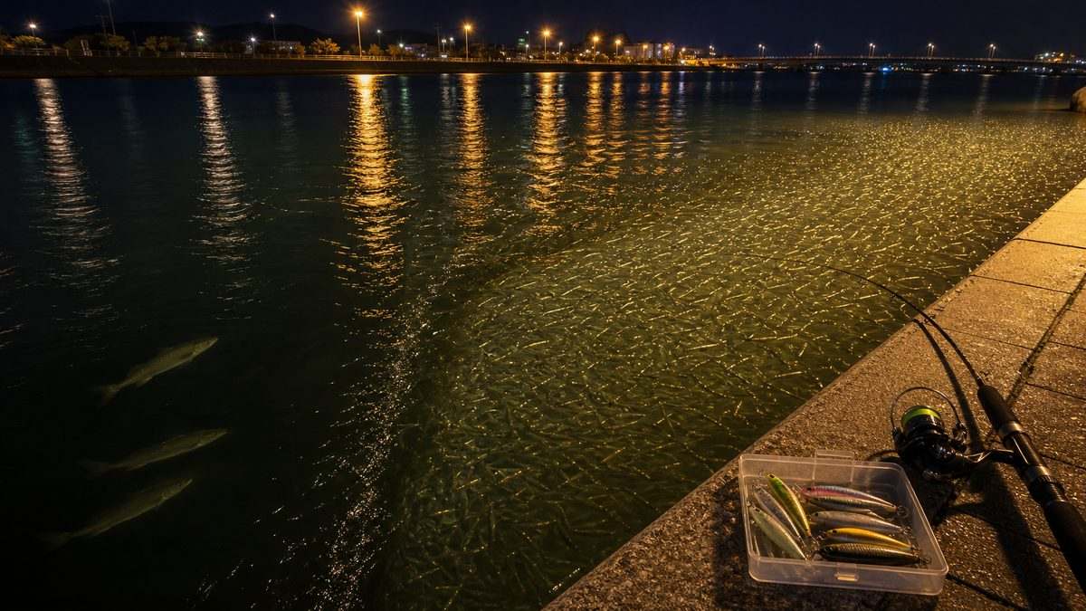 浜名湖の夜釣りが圧倒的に釣れる3つの理由の要点をまとめた釣り攻略インフォグラフィック