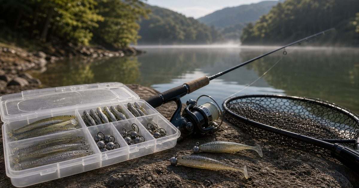バス釣りのミドストとホバスト用タックルの実写風アイキャッチ