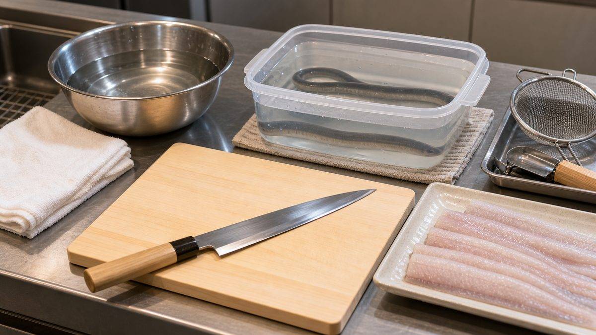 釣ったウナギの締め方・さばき方——家庭でできるプロの技の要点をまとめた釣り攻略インフォグラフィック