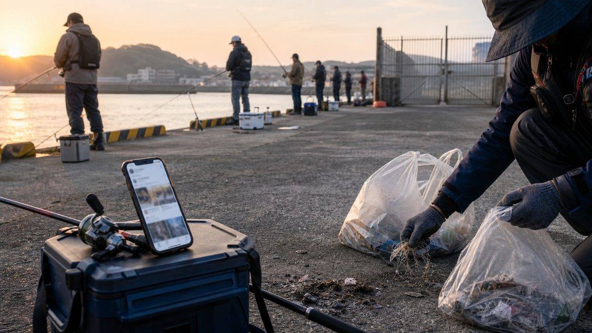 SNS拡散で釣り場が荒れる問題の実態の要点をまとめた釣り攻略インフォグラフィック