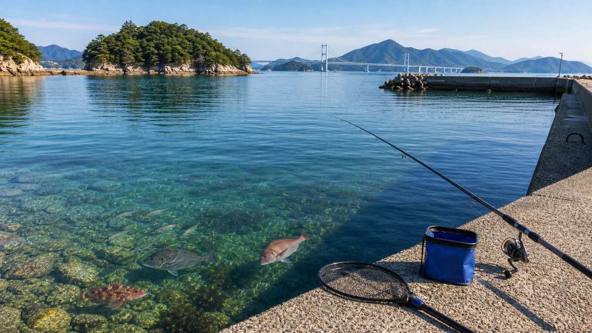 広島エリアの釣りスポット——宮島・江田島・しまなみ海道の要点をまとめた釣り攻略インフォグラフィック