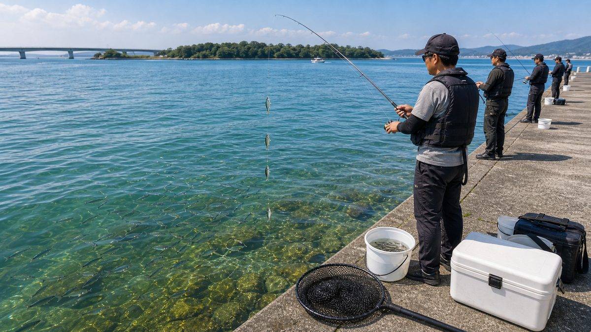 夏のサビキ釣り(6〜8月):数釣り最盛期の攻略法の要点をまとめた釣り攻略インフォグラフィック