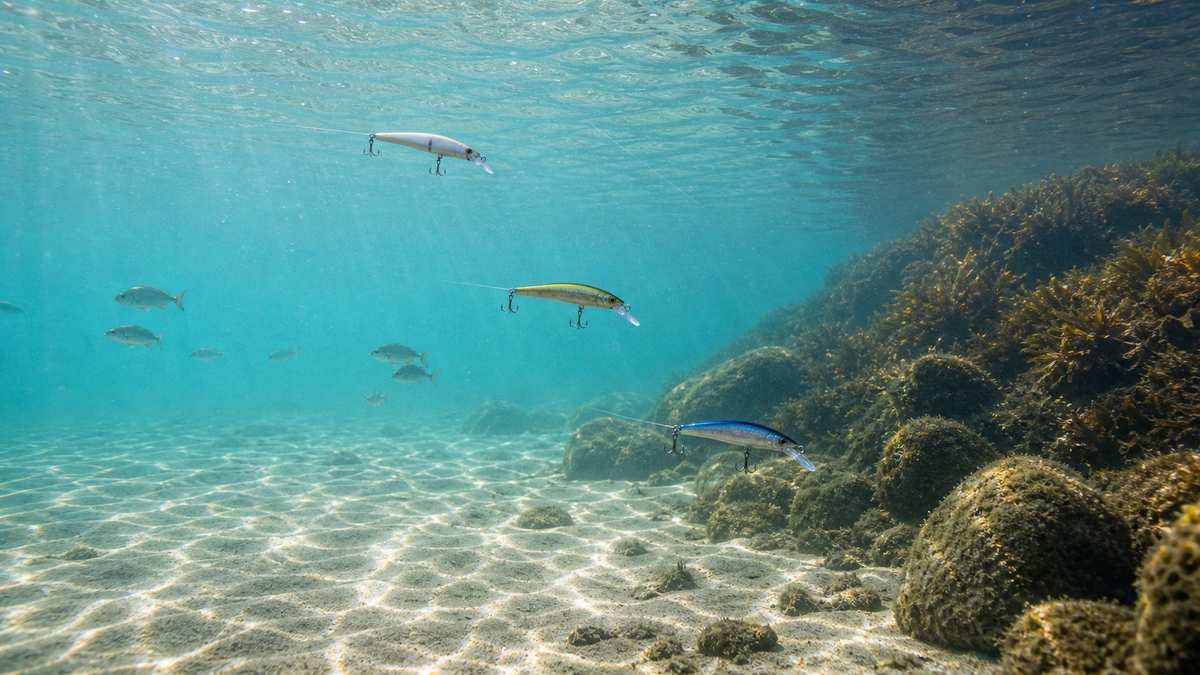 レンジの使い分け:水深・地形・魚の居る層に合わせるの内容をイメージした写真