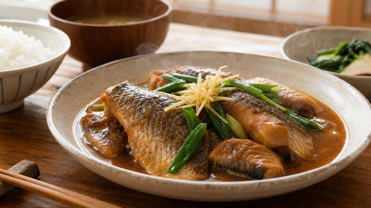 レシピ③ボラのみそ煮(冬の定番煮付け)の内容をイメージした写真