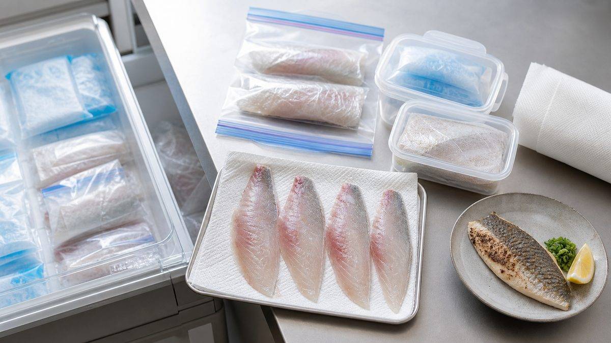 保存・冷凍方法の要点をまとめた釣り攻略インフォグラフィック
