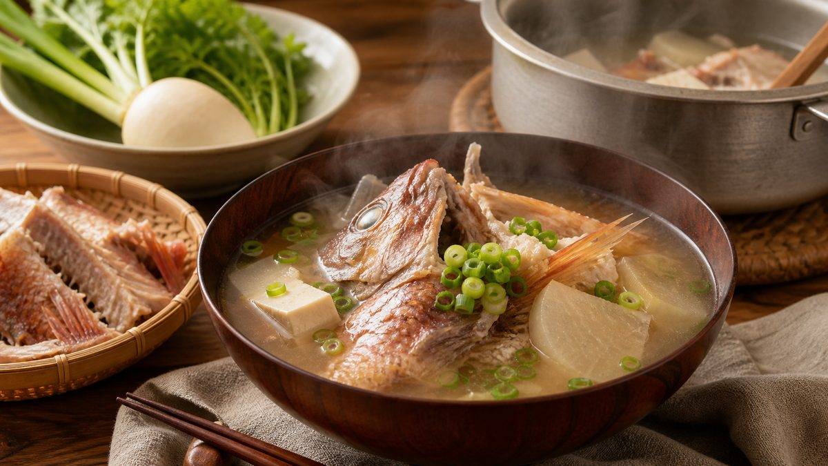 レシピ④：カサゴのアラ汁の要点をまとめた釣り攻略インフォグラフィック