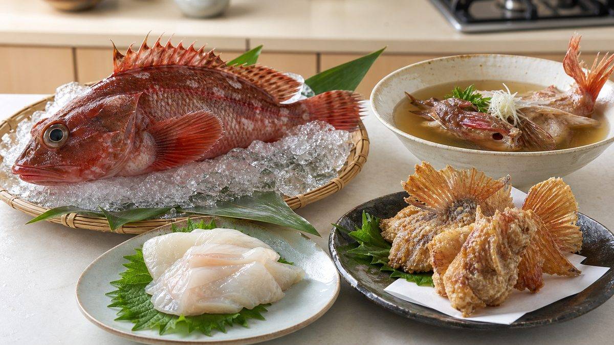 カサゴの特性と料理への影響の要点をまとめた釣り攻略インフォグラフィック