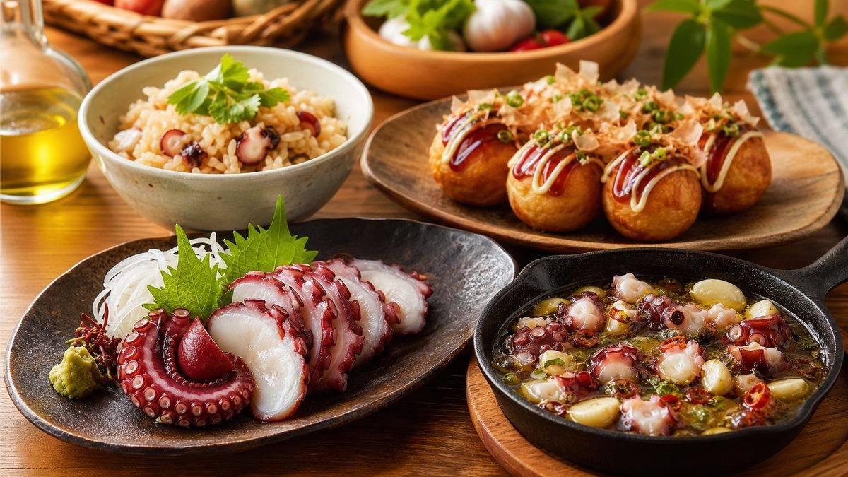 釣ったタコの美味しい食べ方の要点をまとめた釣り攻略インフォグラフィック
