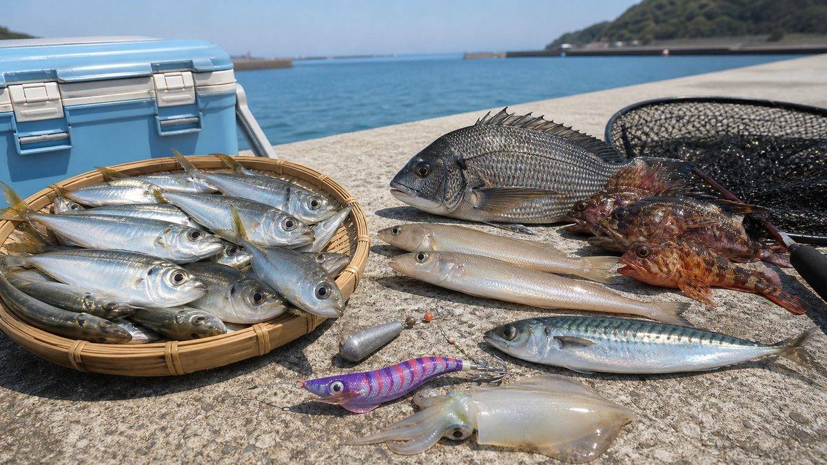 5月の堤防釣りターゲットランキング——狙うべき魚はこれだの要点をまとめた釣り攻略インフォグラフィック