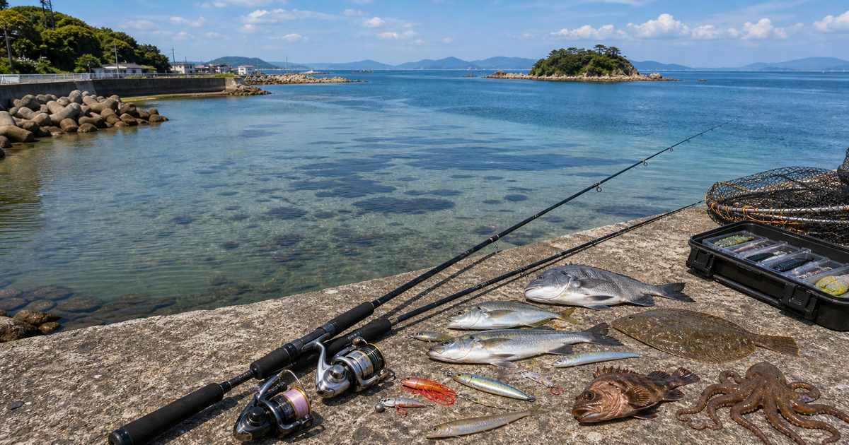 三河湾の地形と魚が集まる環境を示すアイキャッチ画像
