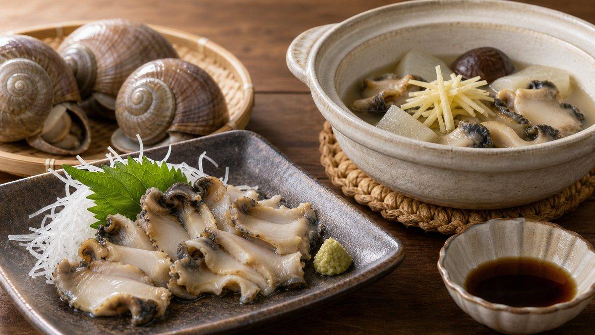 4,ツメタガイを使った料理についての要点をまとめた釣り攻略インフォグラフィック
