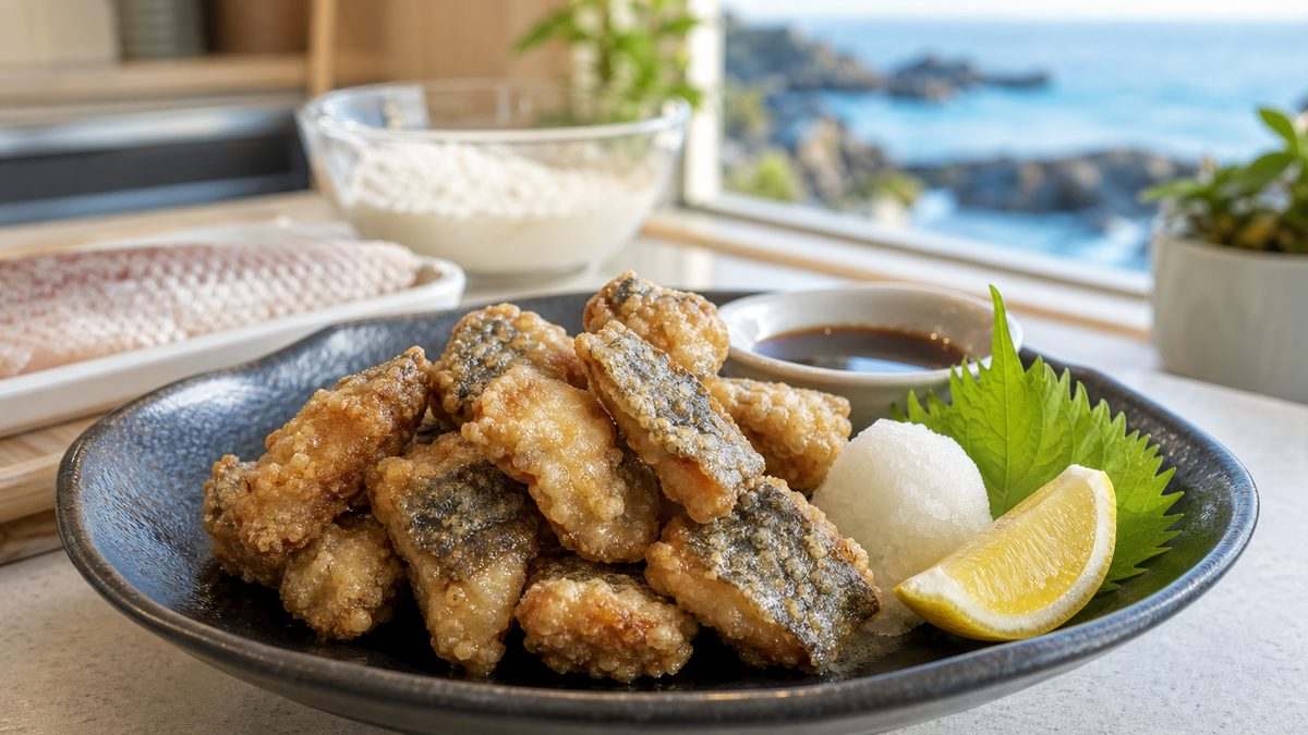 レシピ②ボラの唐揚げ(サクサク食感の絶品おかず)の要点をまとめた釣り攻略インフォグラフィック