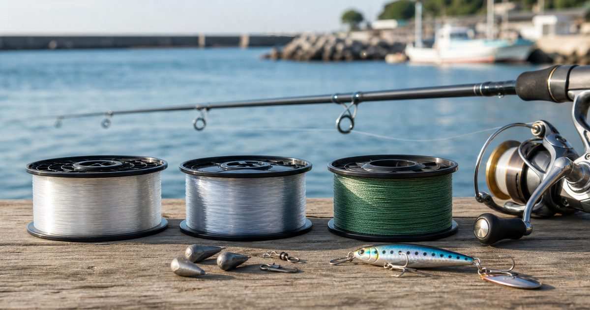 釣り糸の種類：なぜ3種類あるのかを理解するの要点を伝える釣り記事アイキャッチ画像