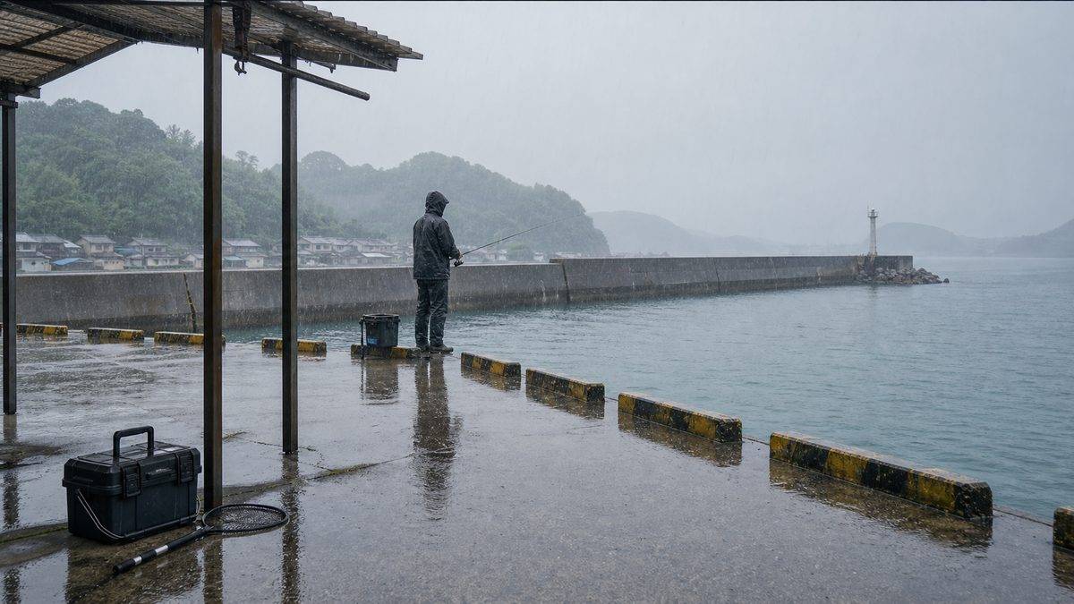 雨の日の釣りのメリットとデメリット：正直に語る両面評価の内容を補足する釣り記事用イメージ画像