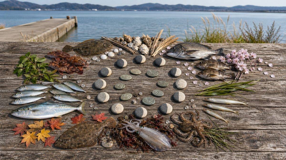 潮回り別・年間釣りカレンダー早見表の要点をまとめた釣り攻略インフォグラフィック