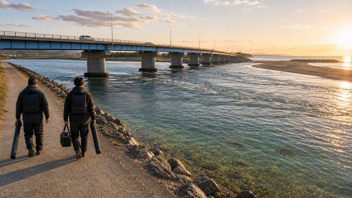 まとめ：遠州大橋は「浜松市内から最短でアクセスできる本格河口ポイント」の要点をまとめた釣り攻略インフォグラフィック