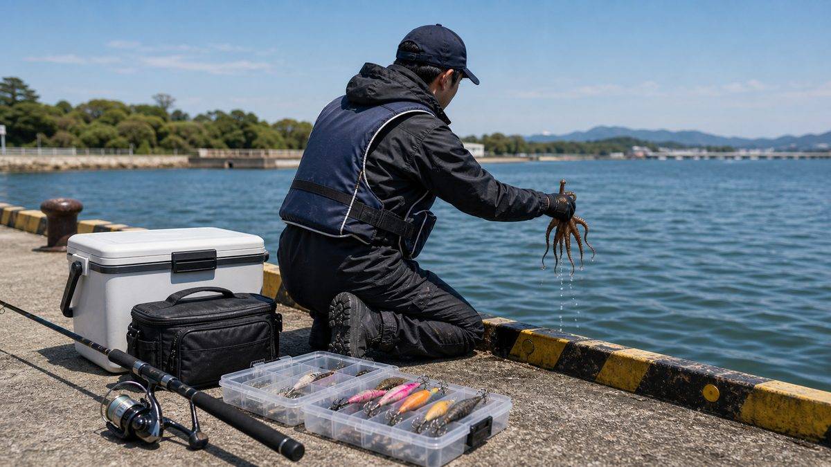タコ釣りのルールの要点をまとめた釣り攻略インフォグラフィック
