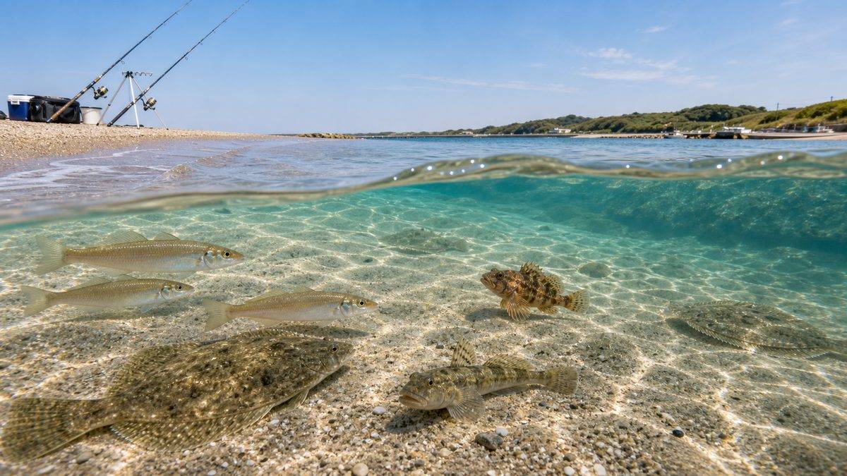 投げ釣りのターゲット魚種の要点をまとめた釣り攻略インフォグラフィック