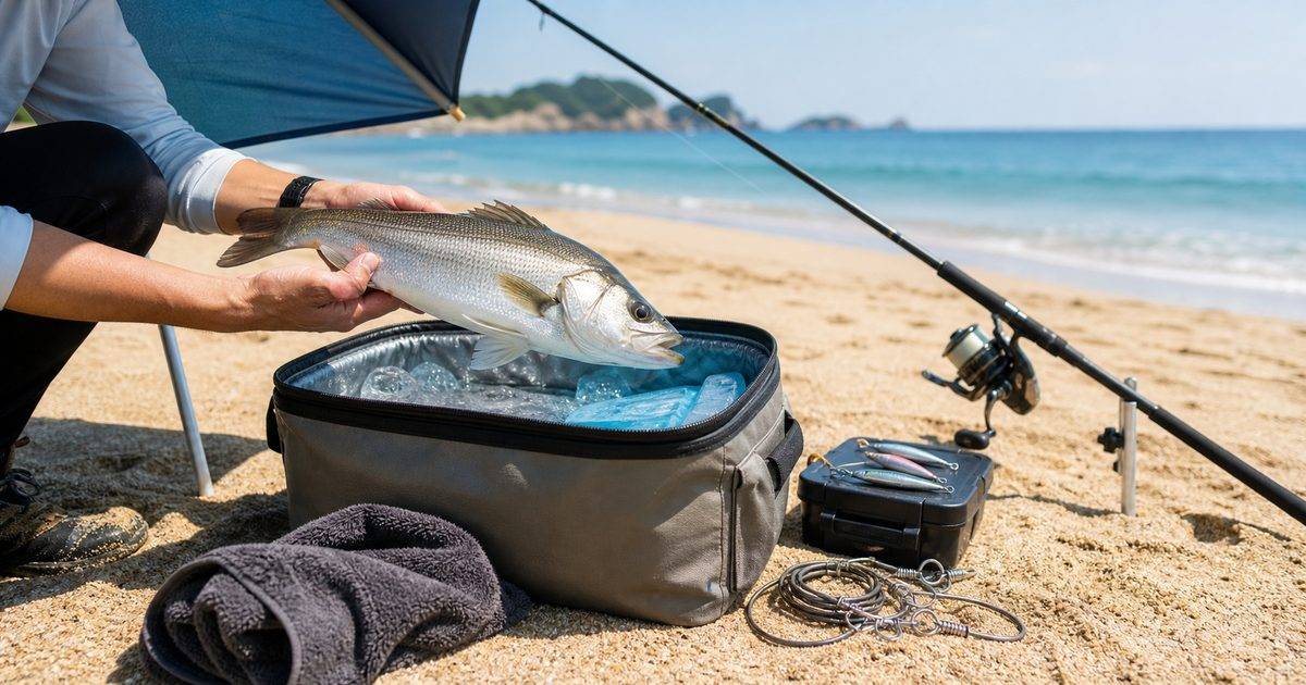 炎天下のサーフ釣りで魚の鮮度を保つ方法のアイキャッチ画像