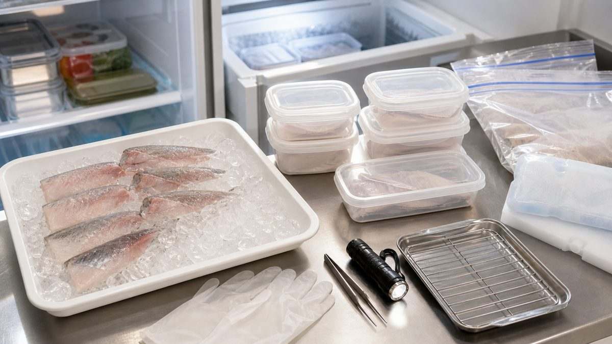 8. アジ料理の保存と食品安全|アニサキス対策と適切な冷蔵・冷凍法の要点をまとめた釣り攻略インフォグラフィック