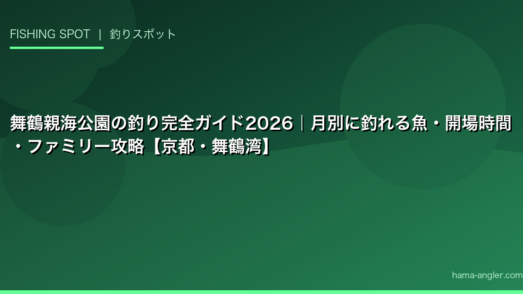 舞鶴親海公園の釣り完全ガイド2026｜月別に釣れる魚・開場時間・ファミリー攻略【京都・舞鶴湾】