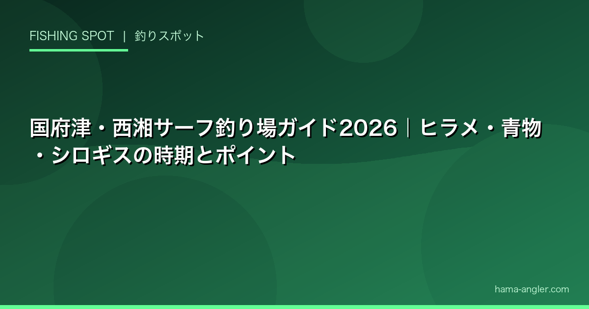 国府津・西湘サーフ釣り場ガイド2026|ヒラメ・青物・シロギスの時期とポイント