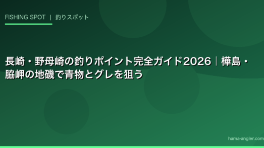 長崎・野母崎の釣りポイント完全ガイド2026｜樺島・脇岬の地磯で青物とグレを狙う