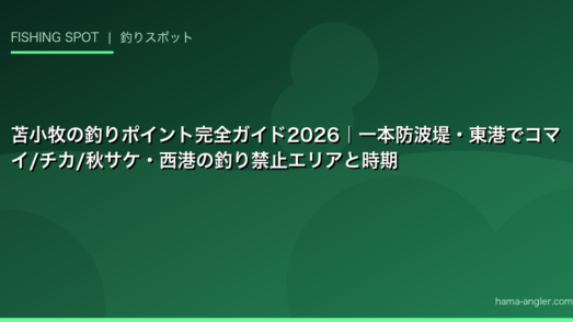 苫小牧の釣りポイント完全ガイド2026｜一本防波堤・東港でコマイ/チカ/秋サケ・西港の釣り禁止エリアと時期
