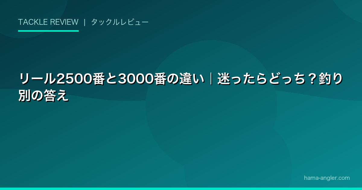 リール2500番と3000番の違い｜迷ったらどっち？釣り別の答え