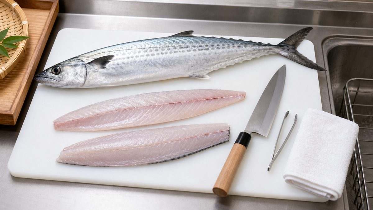 サワラのさばき方：三枚おろしから皮の引き方までの要点をまとめた釣り攻略インフォグラフィック
