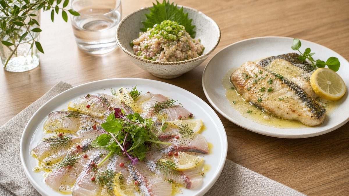 サワラのアレンジ料理：なめろう・カルパッチョ・その他の要点をまとめた釣り攻略インフォグラフィック