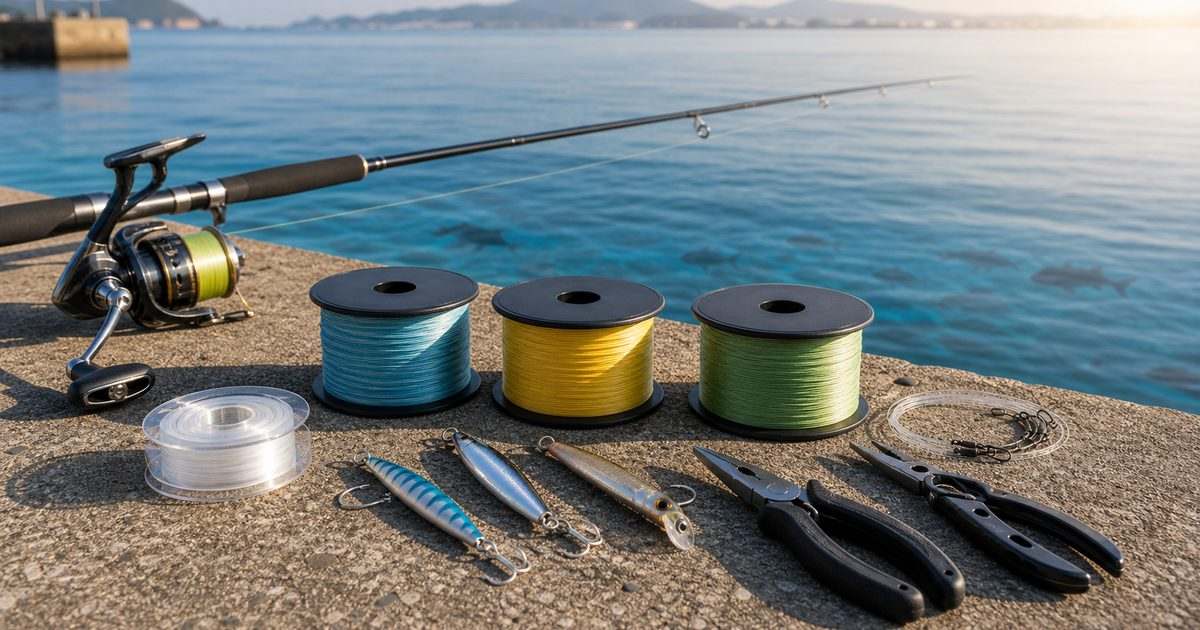 【初心者向け】PEラインの号数選びをイメージした海釣りアイキャッチ画像