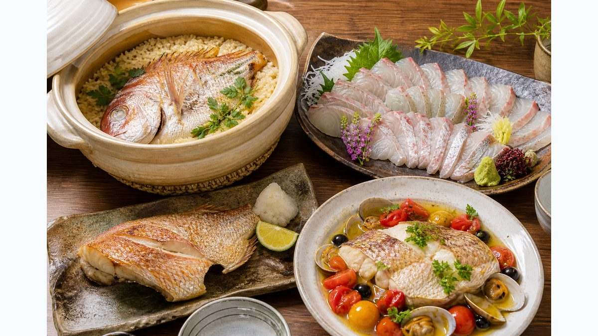 7. マダイの料理（鯛めし・刺身・塩焼き・アクアパッツァ）の要点をまとめた釣り攻略インフォグラフィック