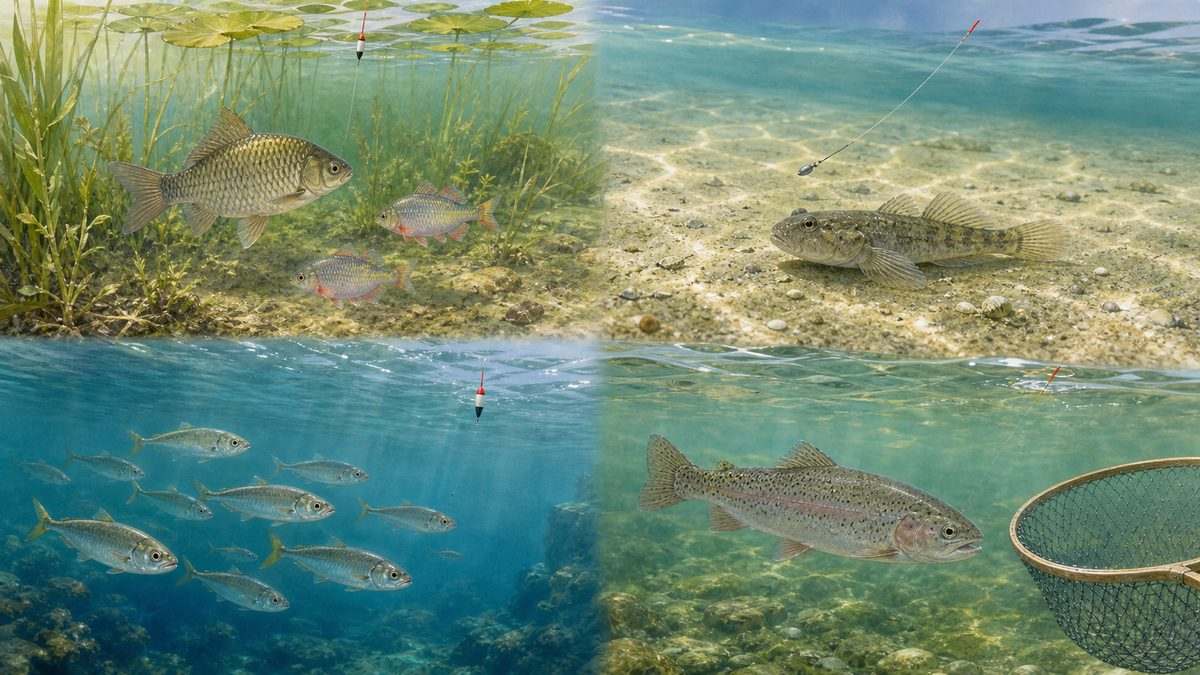 池・河口・漁港・管理釣り場で延べ竿の対象になる小魚