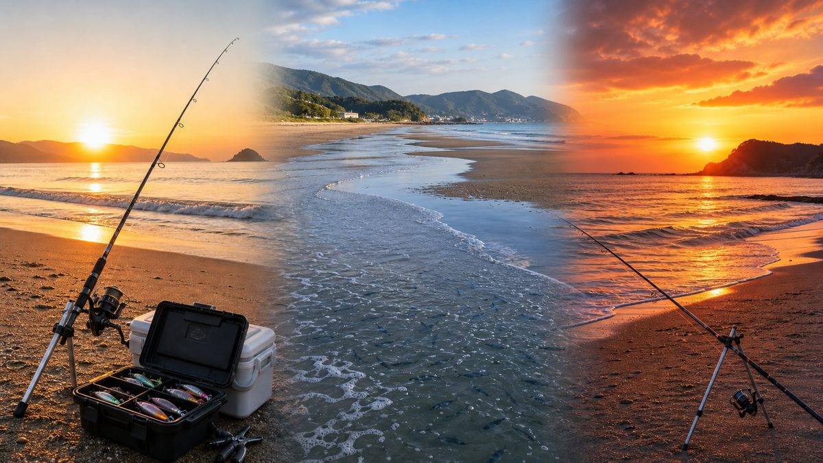 時間帯の重要性|朝マズメ・夕マズメ・干潮前後の要点をまとめた釣り攻略インフォグラフィック