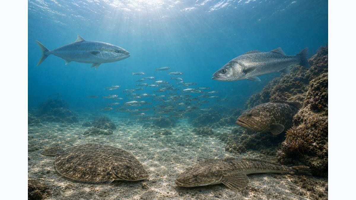 2. 泳がせ釣りで釣れる魚｜ヒラメ・マゴチ・スズキ・青物・根魚の要点をまとめた釣り攻略インフォグラフィック